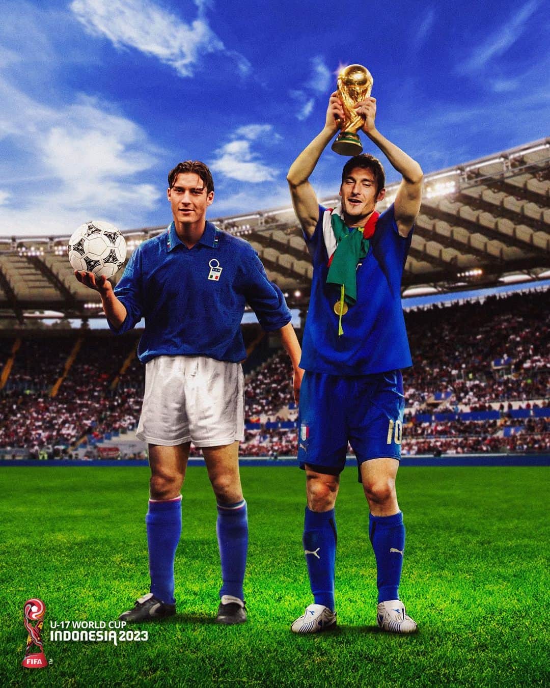 のインスタグラム：「#U17WC 👉 #FIFAWorldCup   🇮🇹 Francesco Totti was Italy's golden boy!」