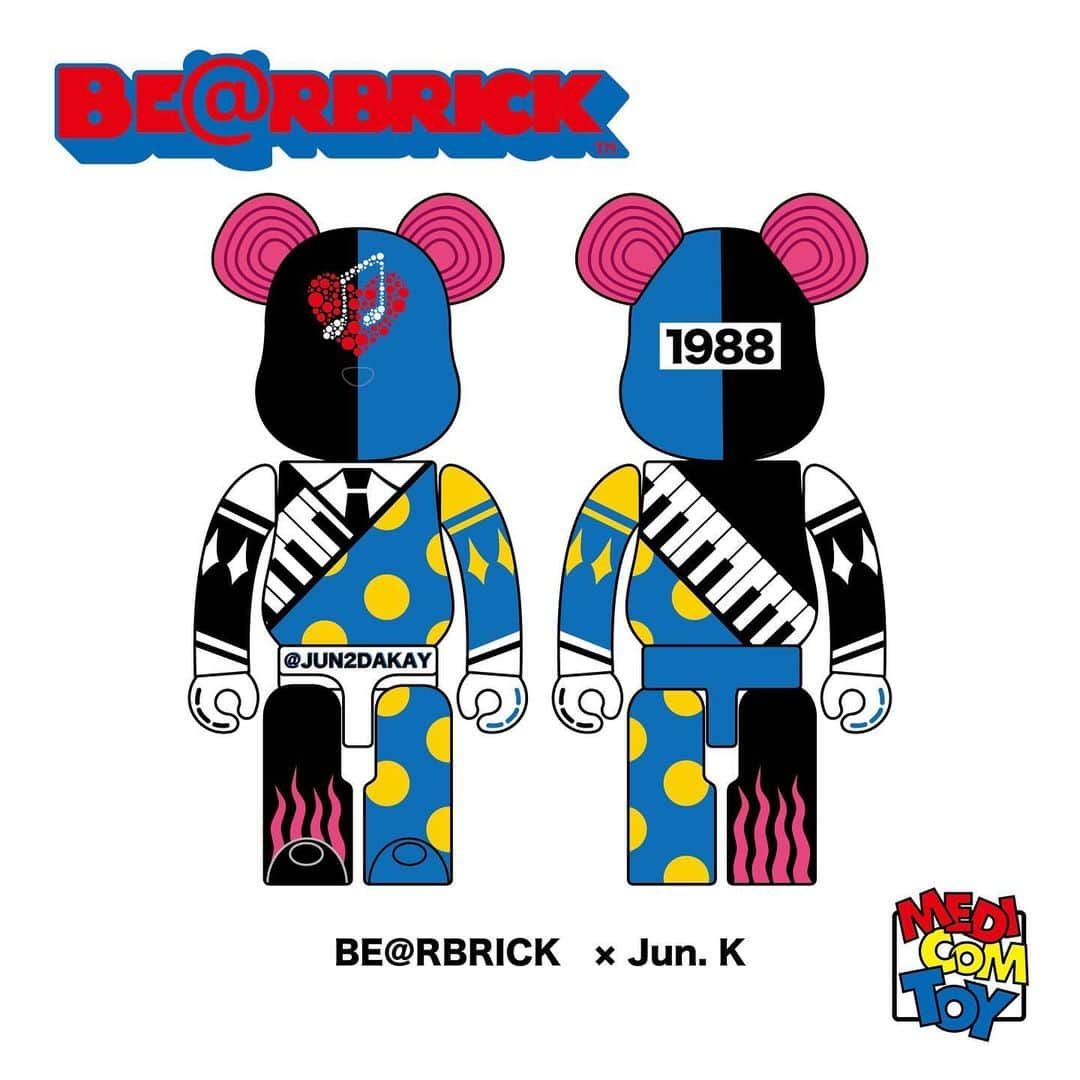 ジュンス のインスタグラム：「🤵🏻New BE@RBRICK Soon 🐻  It’s already the 4th collaboration with BE@RBRICK💛 See you soon with my new design of BE@RBRICK💙 It‘s an honor to be together again. @medicom_toy © 2023 MEDIDOM TOY  #베어브릭 #Bearbrick #Jun_K #준케이」