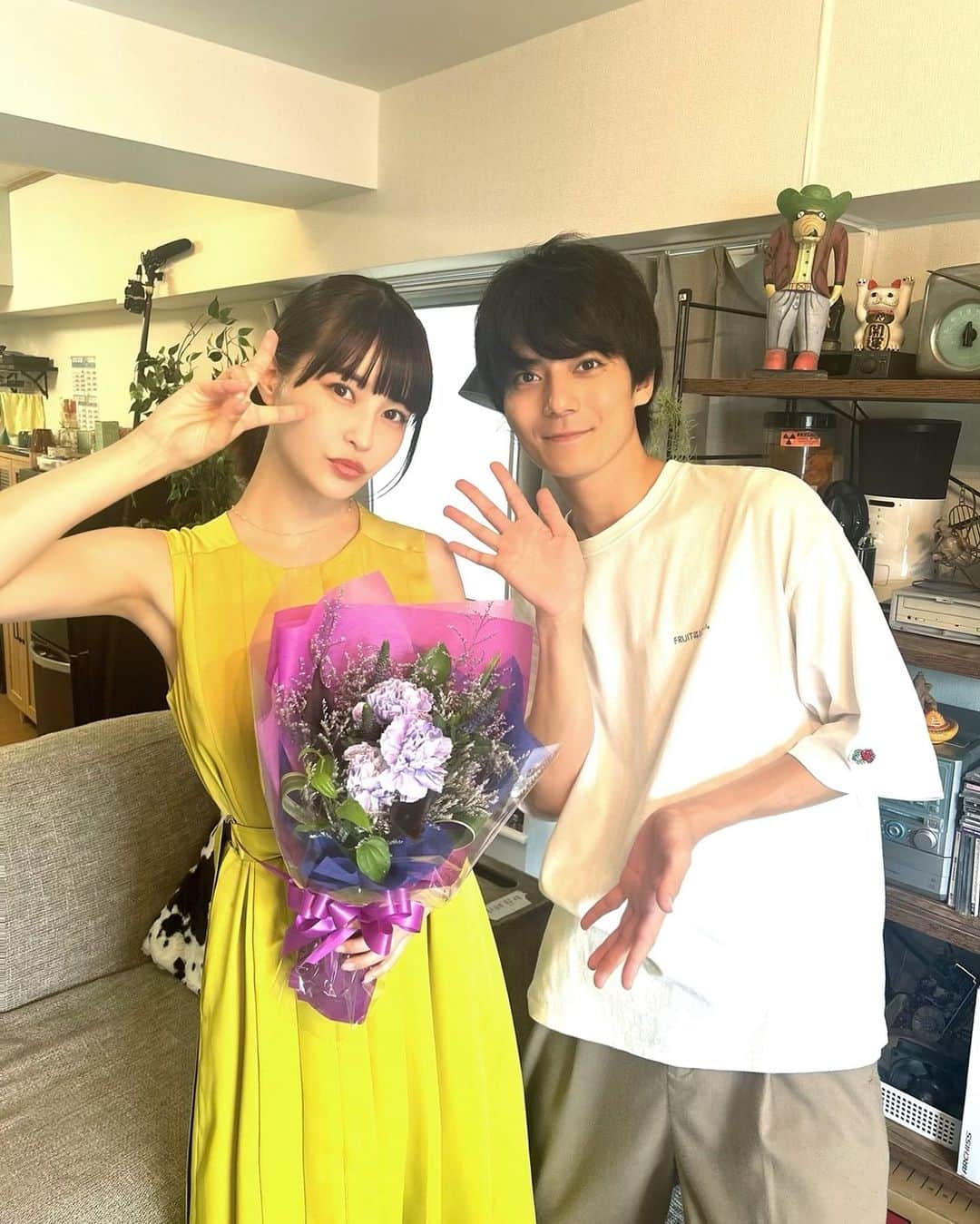 岸明日香のインスタグラム：「ABCドラマ『 #こういうのがいい 』 第4話は本日深夜1:00～放送🥹🫶  伊好がムラタングとデート（会食）？😳 皆様是非観てください✨ 村田役の西山潤くんと☺️」