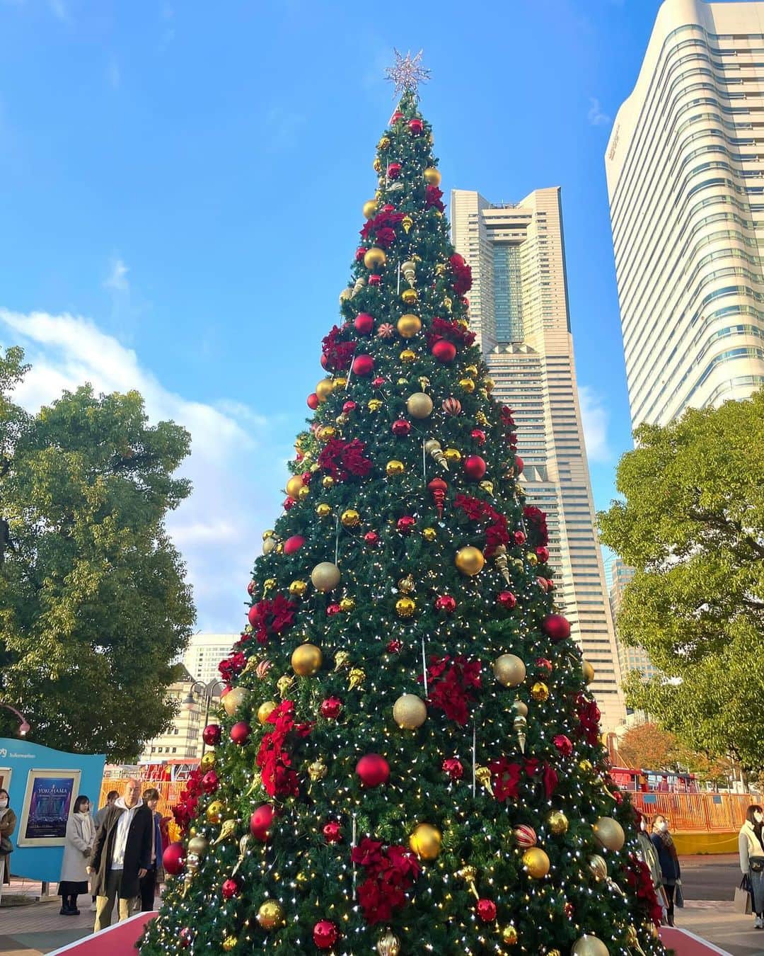 中谷美紀のインスタグラム：「皆様ご機嫌いかがですか？  横浜のコスモワールドには「ONE DAY〜聖夜のから騒ぎ〜」の撮影にて使用中のクリスマスツリーが期間限定で設置されています。  何やらお写真を撮影すると、雪が舞い降り仕掛けもあるそうですから、よろしければお立ち寄りくださいませ。  #ワンデイ #ワンデイ月9 #月9ワンデイ #クリスマスツリー #コスモワールド #ドラマロケ地 #徳永友一 #成河広明 #鈴木雅之 #二宮和也 #大沢たかお #中谷美紀」