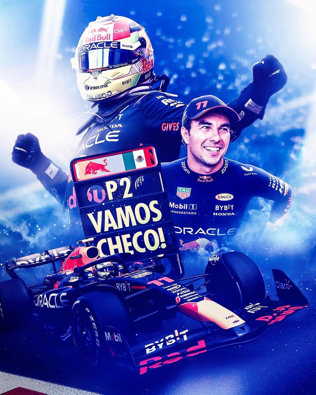 セルジオ・ペレスのインスタグラム：「A great drive which clinches P2 in the Drivers’ Championship in 2023 💪👏  #F1 #RedBullRacing #ChecoPerez」