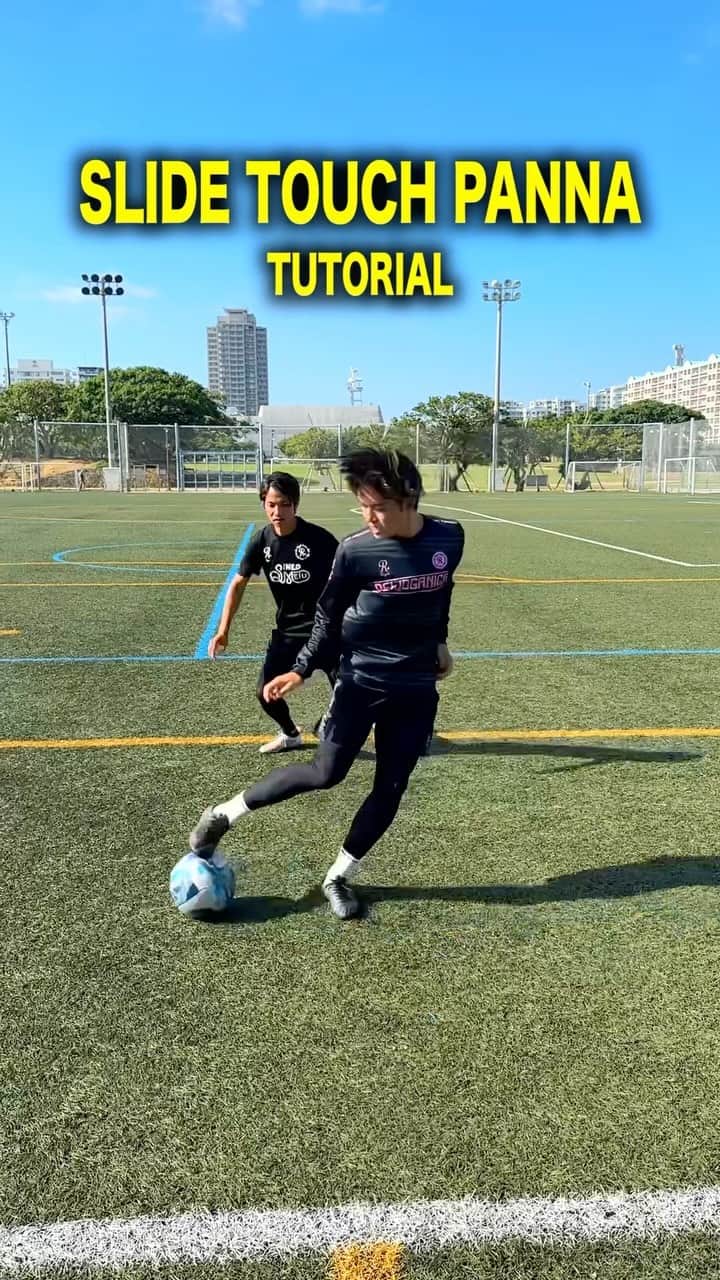 タクヤのインスタグラム：「Try this crazy skill😳🔥 ⁡ 足ワザ解説⚽️スライドタッチパナ ⁡ @regate_takuya」