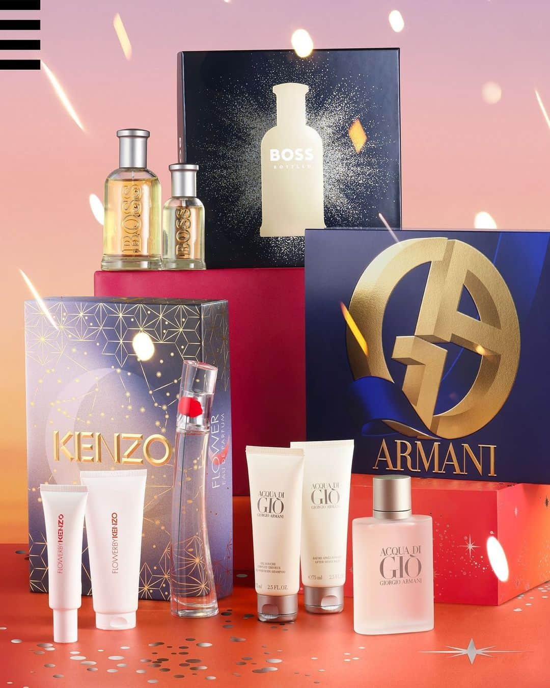 セフォラのインスタグラム：「LES OFFRES BLACK FRIDAY FONT LEUR ENTRÉE CHEZ SEPHORA 😍 Jusqu’au 27/11, profitez de -30% sur les parfums et coffrets parfums en magasin, sur sephora.fr et l’app Sephora !  Sous le sapin, entre tes mains : nos coffrets préférés, ceux qu'on rêve d'offrir ou de recevoir. 🎄🙌⁣ ⁣ 🌟 Coffret Flower By Kenzo @kenzoparfums⁣ 🌟 Coffret Boss Bottled @boss⁣ 🌟 Coffret Acqua di Giò @armanibeauty⁣ ⁣ Disponibles chez Sephora.⁣ #SephoraFrance #Holidays #fragrance」