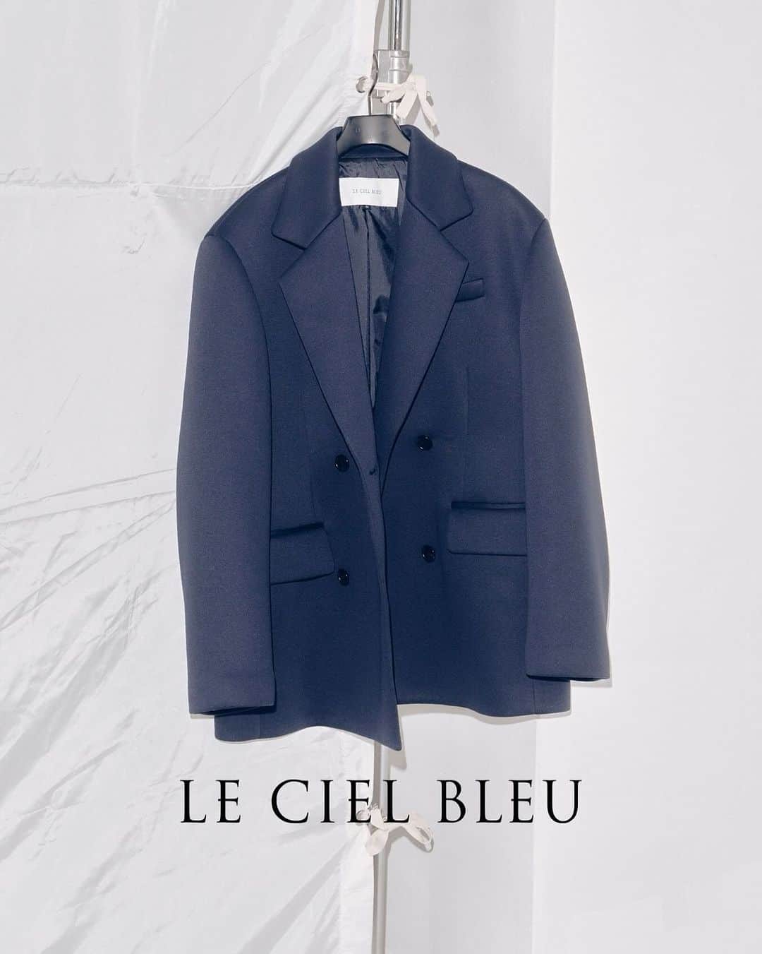 のインスタグラム：「COAT PICKUP >>> IN STORE NOW . . ☑︎ Double Face Jersey Jacket ¥45,000+tax (Color: Black, Camel, Navy)  #lecielbleu #ルシェルブルー　#aw23 #fashion #styling #coat #doubleface #jersey #jacket」