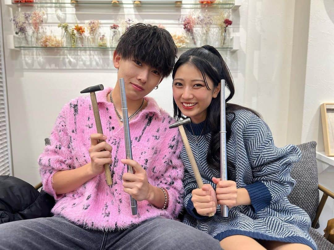 山口永愛さんのインスタグラム写真 - (山口永愛Instagram)「付き合って半年の記念にペアリングつくってきたー！❤️‍🔥  お互いの作り合いっこしたよ楽しかった😳  これから毎日つける🫡🫡  #今日好き #今日好きになりました #チュンムン編 #山口永愛 #とあ  #しょうとあ #カップル」11月19日 19時52分 - toachan74