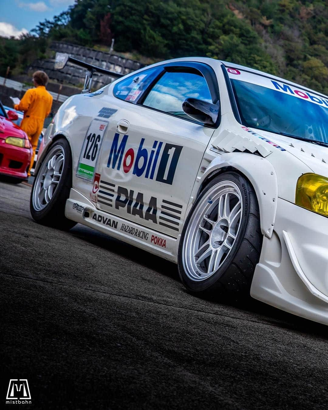 mistbahnのインスタグラム：「_ KOMUNE GIKEN Hazard Honda DC5 INTEGRA Type R _ 🚗: @k.giken 📷: @mistbahn _ Shot on Oct-15 2023 🏁 "Circuit Festa ( @circuit_festa_west_japan )" "HONDA ONE MAKE RACE". Central Circuit (Hyogo Japan) _ JP) 2023年10月15日、セントラルサーキットで開催された「サーキットフェスタ ( @circuit_festa_west_japan )」内の「ホンダ・ワンメイク・レース」で撮影。 _ #circuitfesta #circuitfesta2023 #サーキットフェスタ #サーキットフェスタ2023 #hondaonemakerace #ホンダワンメイク #ホンダワンメイクレース #centralcircuit #セントラルサーキット #小宗技研 #hazardracing #aslan_inc_japan #meishintire #hondaintegra #dc5 #dc5r #dc5integra #itr #インテグラ #ホンダインテグラ #integra #hondaintegratyper #mobil1 #kseries #k20 #k20a #timeattack #timeattackjapan #hondasontrack」