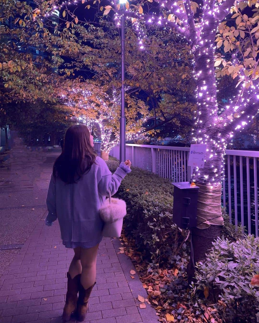 星野めいのインスタグラム：「食事した帰り道キラキラだった🌸」