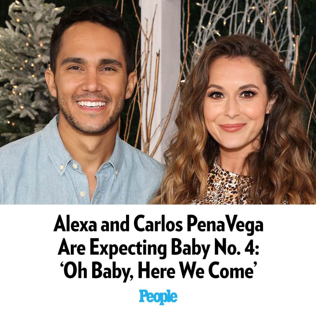 People Magazineのインスタグラム：「Alexa PenaVega is pregnant with her and her husband Carlos PenaVega's fourth child! 🍼 The 'Spy Kids' actress and the 'Big Time Rush' star shared the news in a joint social media announcement on Friday.   Tap our bio link for more details! | 📷: Getty」