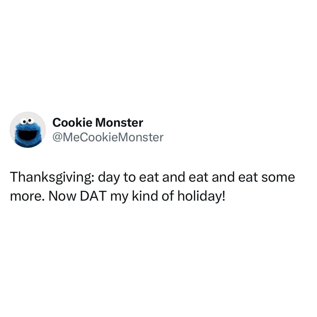 セサミストリートのインスタグラム：「Full bellies, fuller hearts, that's the Thanksgiving way! Wishing you a wonderful day from Sesame Street! 💚💛」