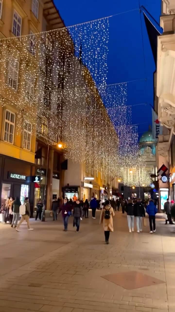 Wien | Viennaのインスタグラム：「Stars shining right above you 💫🤩 #ViennaNow  #vienna #vienngram #teavelgram #traveleurope #traveltheworld #visitvienna #wienliebe #christmaslights #christmasdecorations #christmasdecor #kohlmarkt #magical #magicvienna #viennablogger」