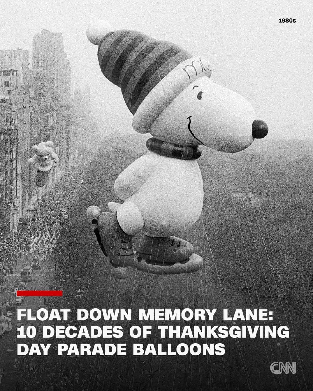 のインスタグラム：「Now in its 99th year, the annual Macy's Thanksgiving Day Parade will soon bring together an unrivaled cast of balloon characters, along with floats, musical acts and spectators of all ages along New York City's streets.  Originally dubbed the Macy's Christmas Parade, the first event took off on November 24, 1924, in front of a crowd of 10,000. In 1927, Macy's changed its name to the Thanksgiving Day Parade, debuting balloons that same year. Parade onlookers hit the 1 million mark in the 1930s – while more recently, 3.5 million people have lined the streets to watch. The elements have thrown some challenges through the years, with rainy hiccups, blustery days and some snow, but the parade marches on.  Tap the link in our bio to explore more parade balloons through the years, and see how the New York landscape has changed alongside this beloved American holiday event.  📸: Sara Krulwich/The New York Times/Redux | AP | Bettmann Archive/Getty Images | John Phillips/The LIFE Picture Collection/Shutterstock | Bettmann Archive/Getty Images | Courtesy Macy's | Ira Berger/Alamy Stock Photo | Hiroji Kubota/Magnum | Joe Kohen/Getty Images | Carlo Allegri/Reuters」