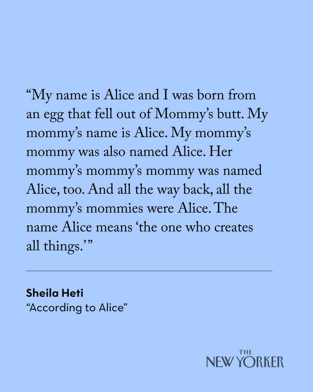 The New Yorkerのインスタグラム：「“The most important lesson a human learns about how to live is ‘love.’ ” This week’s A.I. Issue features a short story by Sheila Heti, written in collaboration with a customizable chatbot. To create the story, Heti asked the chatbot a mixture of leading and open-ended questions. The answers were never more than a sentence long; sometimes, she repeated a question to get a new answer. Heti then removed her side of the conversation and threaded together the chatbot’s responses, at times cutting and tweaking for comprehension and flow. Read the full story at the link in our bio.」