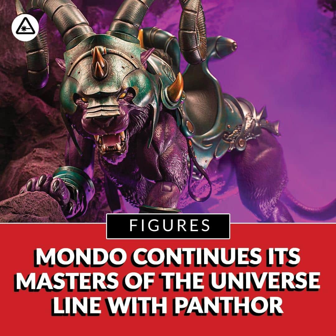 クリス・ハードウィックのインスタグラム：「What is a villain without a loyal steed? Skeletor wouldn’t be the same without Panthor. The massive purple panther takes his master into battle and also lounges menacingly by Skeletor’s throne. Mondo, who kicked off their Masters of the Universe collection in 2018, is finally adding Panthor to the line-up. Nerdist can exclusively reveal the first look at Mondo’s 1/6 scale Panthor figure.   link in bio」