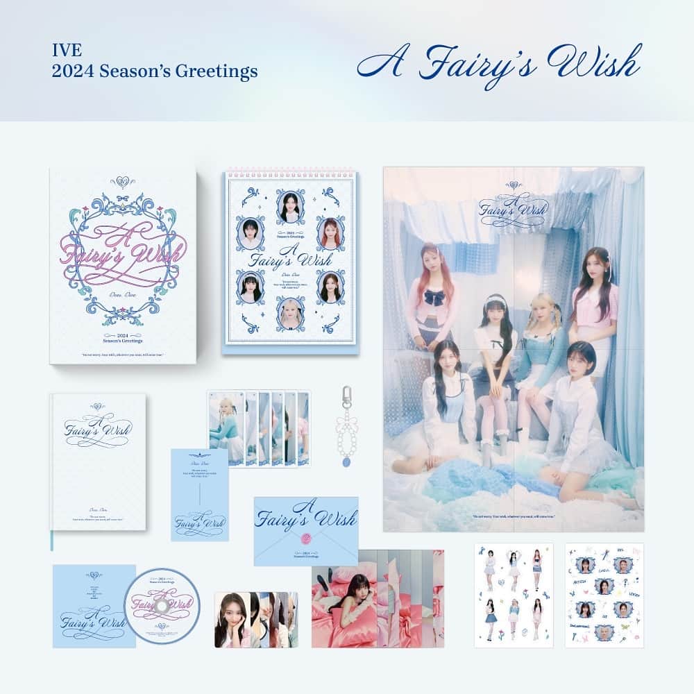 IVEのインスタグラム：「📢 IVE 2024 SEASON'S GREETINGS  <A Fairy's Wish> 예약 판매 안내  자세한 내용은 IVE 공식 팬카페에서 확인해 주세요!  https://m.cafe.daum.net/IVEstarship/Y1rM?boardType=  #IVE #아이브 #アイヴ」