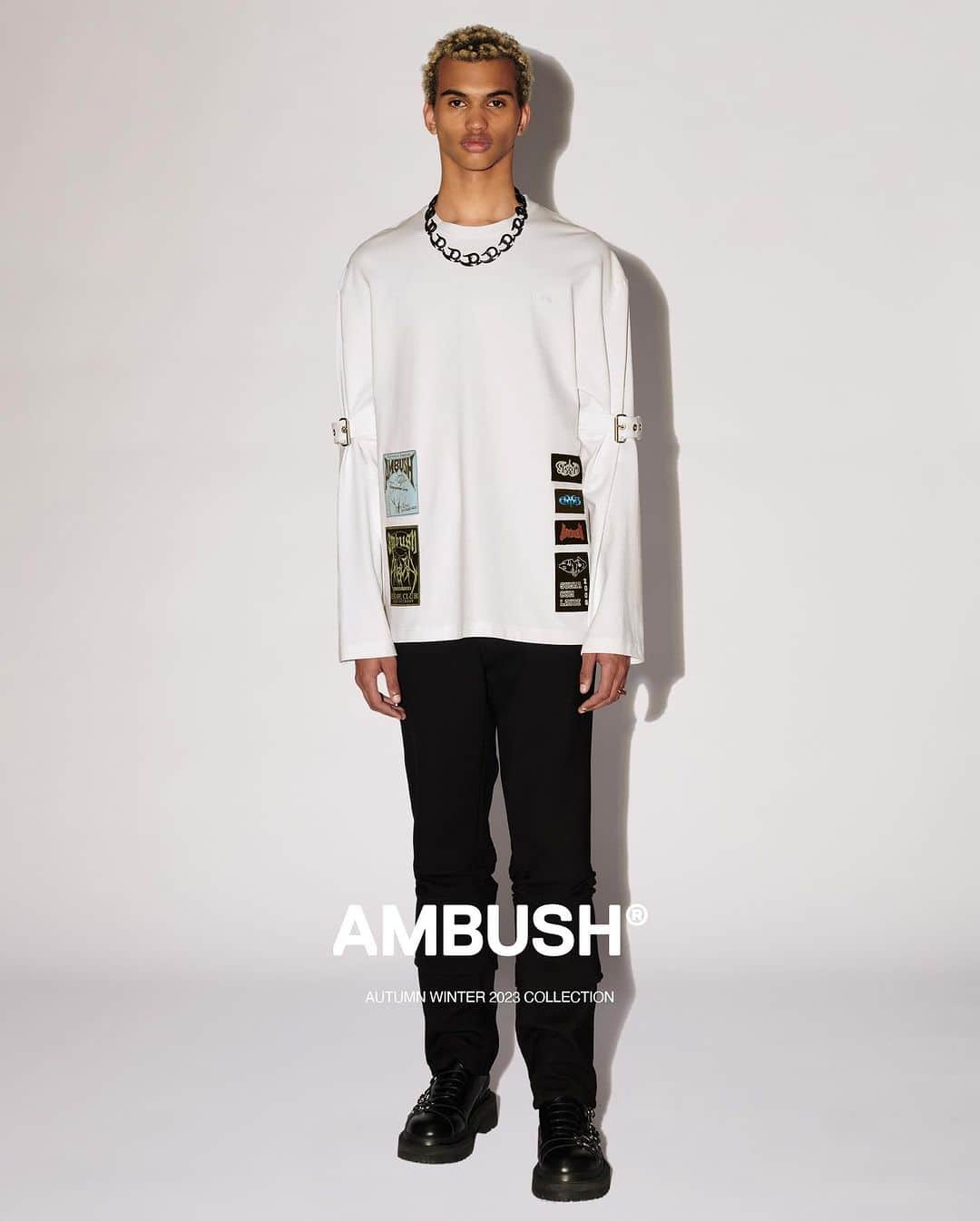 AMBUSHさんのインスタグラム写真 - (AMBUSHInstagram)「The patch’s punk and music influence reemerges in #AMBUSH AW23 COLLECTION with new jersey basics. Now available at our WEBSHOP and WORKSHOP」11月20日 16時13分 - ambush_official