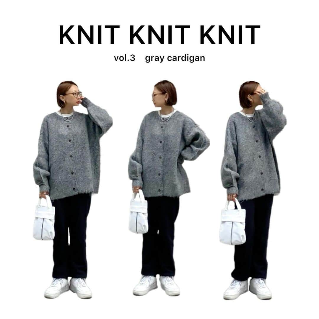 rainbowkwok2のインスタグラム：「. 毎日着てるニットたち🧶  vol.2 gray cardigan  今年はグレーの気分🩶 カーディガンもグレーのが欲しくて ボタン閉めてニットのようにも着れるものチョイス🐭  cardigan @notch._official  . . . #code #outfit #ootd . . . 詳しくは#wear で見てね♥︎ wear account → sizu0618 . . . #pr#コーディネート#Locari#着回し#着回しコーデ #着回しアイテム#トレンドコーデ#大人カジュアル#カジュアルコーデ#コーデ#zozotown#2023fw#junoah#秋冬コーデ#秋コーデ#冬コーデ」