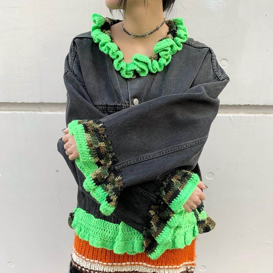 birthdeathさんのインスタグラム写真 - (birthdeathInstagram)「New Arrivals  80's Hand knit trim denim jacket  90’s Hand knit mini skirt  #birthdeath #vintage」11月20日 14時58分 - birthdeath_tokyo