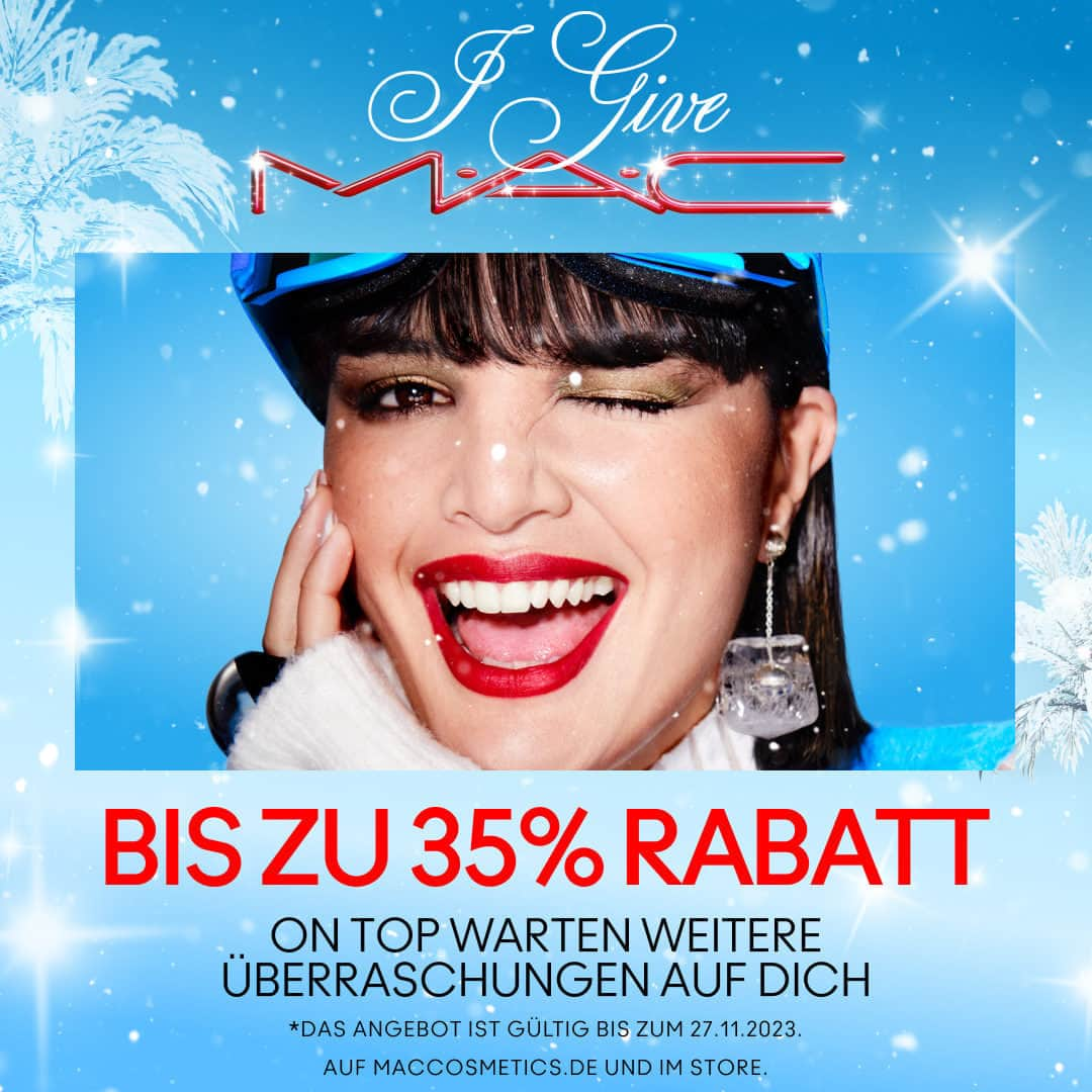 M·A·C Cosmetics Deutschlandのインスタグラム：「Ready, Set, GO! ✨  AB SOFORT erhältst Du auf Deinen Einkauf auf maccosmetics.de und in unseren MAC Stores 30% Rabatt!*  Psst...werde Teil unseres MAC Lover Treueprogramms und sichere Dir ganze 35% Rabatt!  *Das Angebot gilt vom 20.11. - 27.11. Ausgeschlossen sind Viva Glam, Squirt Plumping Gloss, Studio Radiance Foundation, Locked Kiss Lipstick, Minis & bereits am 11.11. reduzierte Produkte.」