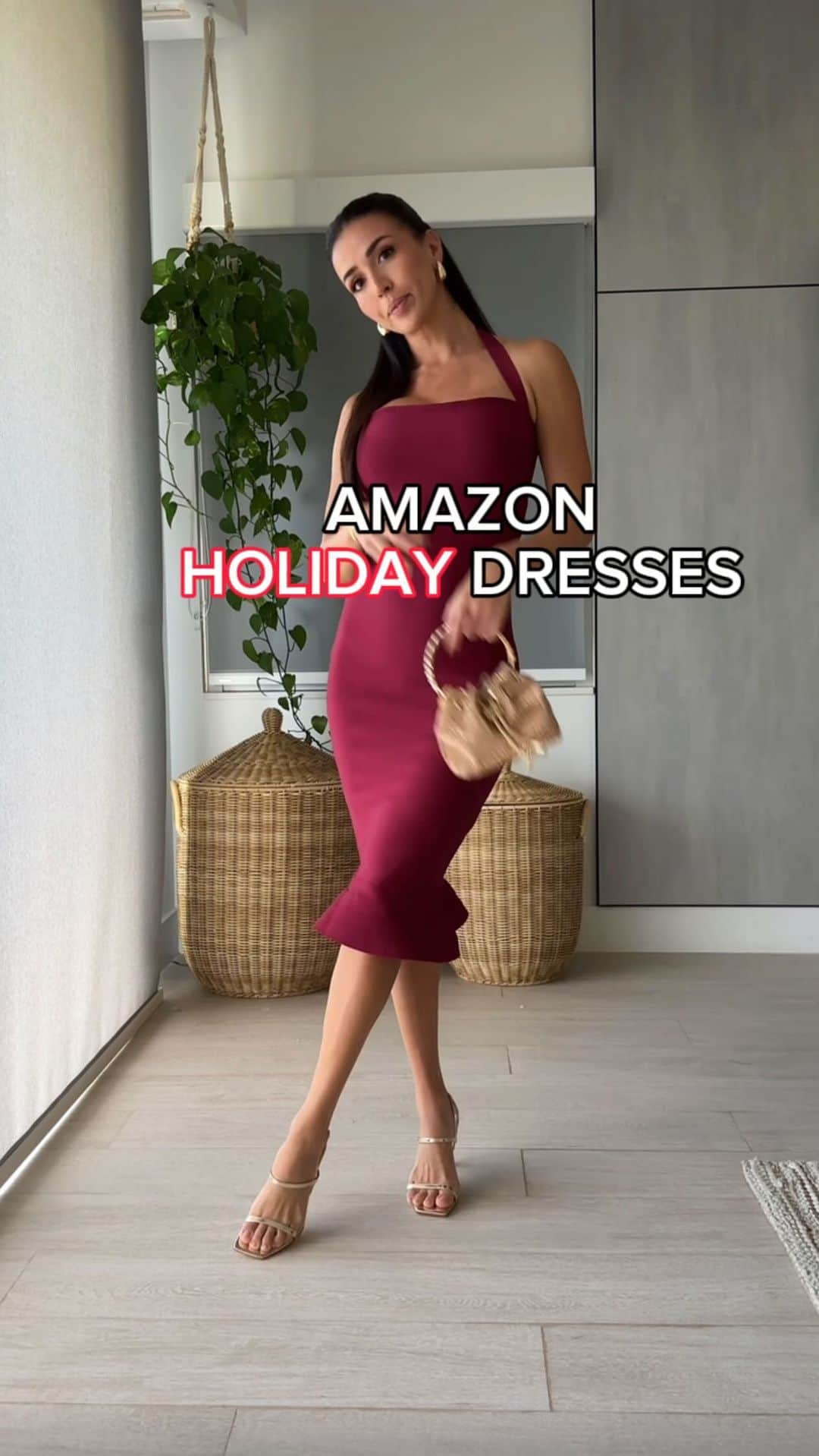 Ainsley Rodriguezのインスタグラム：「1,2 or 3?? AMAZON HOLIDAY DRESSES 😍! . If you missed the LIVE & want any of the outfits lmk! . #holidaydresses #amazonfashion #amazonfinds #amazonlive」