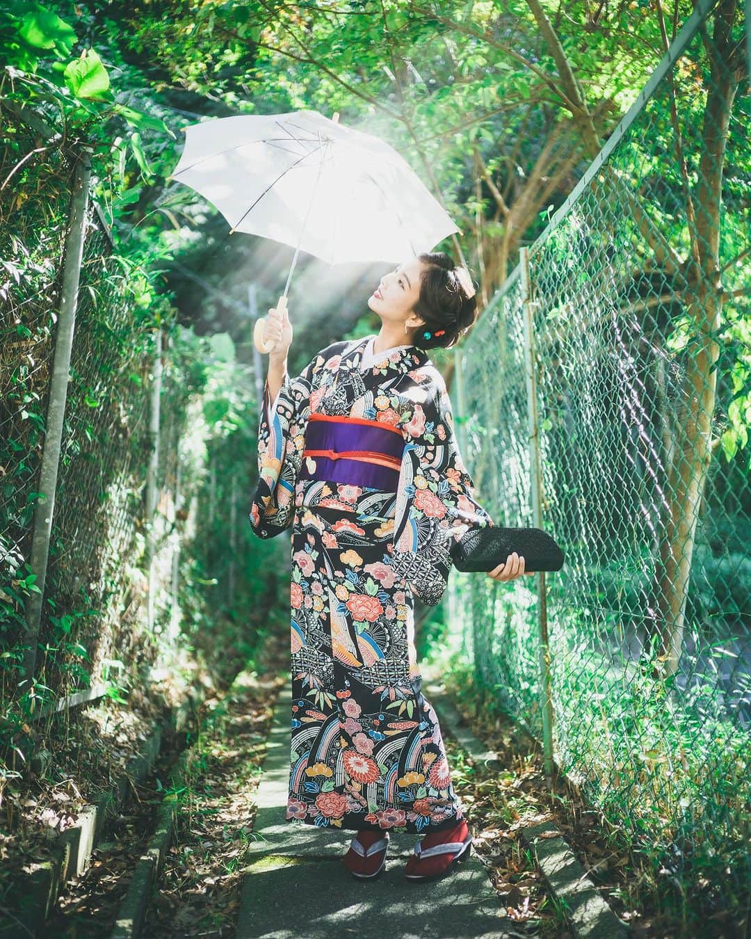 kenta_soyoungのインスタグラム：「KIMONO portrait. . . @kani_filter さんの @haseo_hasegawa さんフィルターを使用してます！  model: @azu_ri_na  kimono: @kamakura.kimono.kanon」