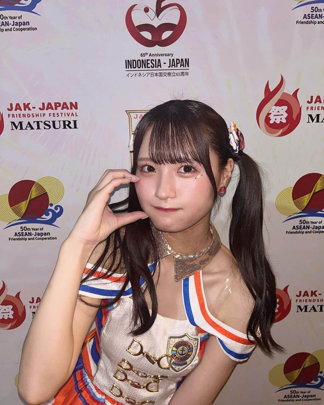 中野愛理のインスタグラム：「🇮🇩 　　　　 " #JakJapanMatsuri2023 " Terima kasih atas pengalaman yang sangat berharga ini, ini adalah waktu yang sangat menyenangkan!  Saya akan berusaha keras lagi ke Jakarta✊🏻 Saya suka Jakarta~💞 　　　　　　　　 #JTrustBank #JTrustBankIndonesia #JJM2023 #JiExpo #SKE48 #jakarta #Japan #idol #JKT48 さん」