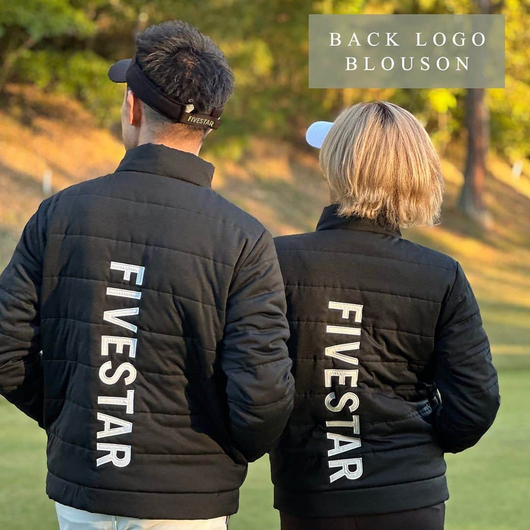 FIVESTARのインスタグラム：「☆  --------------------------------  ★ BACK LOGO BLOUSON ★  スイングの邪魔をしない程よい厚みの中綿ブルゾン。 胸元の3Dロゴと大きめバックロゴがポイントです☆  - Other products - 3D LOGO PUNCHING SUNVISOR  --------------------------------  ★オンラインショップにてSALE開催中★ こちらの商品も対象です！ プロフィールのURLから是非お越しください☺︎☆  --------------------------------  ★ SHOP LIST ★  愛知県 セントクリークGC スズキゴルフ パインズGC  岐阜県 スプリングフィールドGC レイクグリーンGC  福岡県 ゴルフウェアショップ825 ザ・クイーンズヒルGC  大分県 G's Factory  宮崎県 ゴルフギャラリーTAKUMI  --------------------------------  #pga #lpga #ゴルフ  #ゴルフウエア #ゴルフウェア #ゴルフ女子 #ゴルフ男子 #ゴルフ好き #ユニセックス #ユニセックスコーデ #カップルコーデ #ファイブスター #ファッション #アパレル #ゴルフアパレル #星 #5 #アウター  #ブルゾン  #バックロゴ  #ビッグロゴ  #中綿  #冬服  #上着  #golf  #fivestar #five #star #골프 #高尔夫」