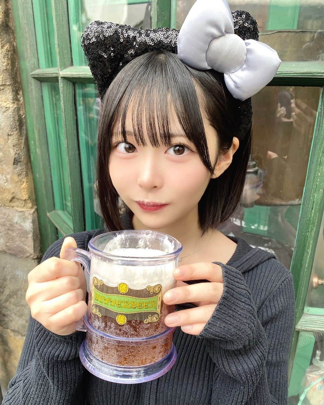 ゆめのインスタグラム：「髭ムズい  #バタービール  #ユニバ」