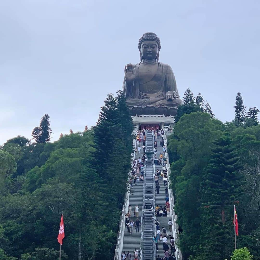 タイ航空のインスタグラム：「Let the winds of wanderlust carry you to Hong Kong with Thai Airways! 🌏✨ Explore the cultural richness of Ngong Ping and find peace in the presence of the Giant Buddha. Unleash the traveler in you and make memories that soar as high as our flights! 🛫 Book now at thaiairways.com or click link our bio. #thaiairways #smoothassilk #hongkong #HongKongEscapade #FlyWithThaiAirways #traveldreams」