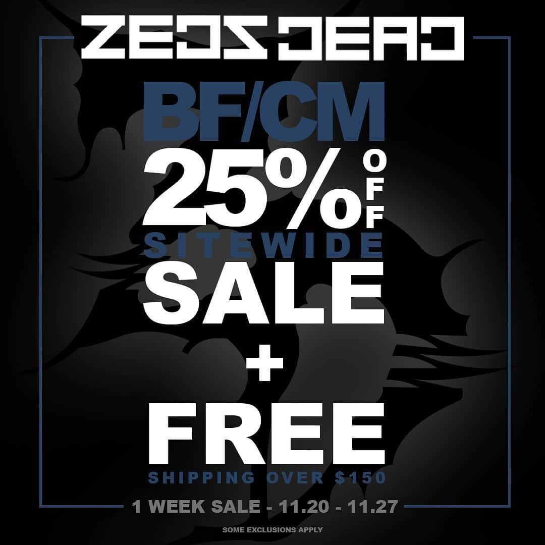 Zeds Deadさんのインスタグラム写真 - (Zeds DeadInstagram)「Black Friday sale is on now! 25% sitewide including the original Coffee Tarot jersey which is back in stock!   Sale ends 11/27. Link in bio or head to shop.zedsdead.com」11月21日 0時21分 - zedsdead