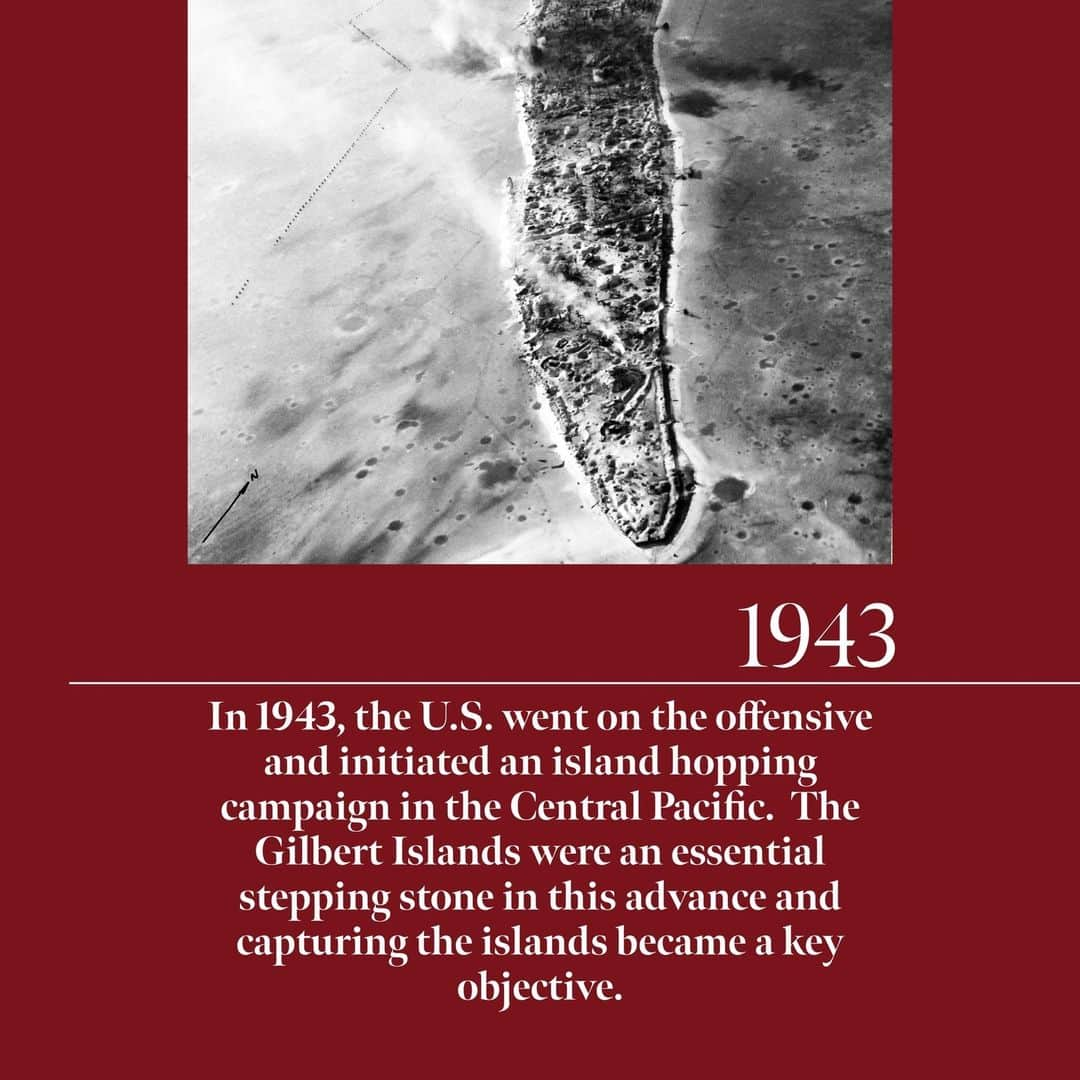 アメリカ海兵隊さんのインスタグラム写真 - (アメリカ海兵隊Instagram)「#OTD in 1943, 18,000 #Marines with @2dmardiv landed on Tarawa Atoll as part of Operation Galvanic.   The Marines’ objective was to secure the Gilbert Islands and their decisive airfields.   Low tides made the amphibious landing exceedingly dangerous. Landing craft were beached on reefs exposed by the low water level, forcing the Marines to wade ashore amidst blistering enemy fire.   By the end of the first day, the Marines managed to establish a small beachhead, which they used to organize and continue advancing.   Despite fighting against a determined enemy, hidden machine gun positions, reinforced pillboxes, and continuous charges, progress was consistent and on Nov. 23, the island was declared secure.   More than 1,000 U.S. Marines were killed in action and nearly 2,000 were wounded during the three-day assault on Tarawa.   U.S. commanders learned important lessons from the Battle of Tarawa that would shape the planning and execution of amphibious landings for the remainder of WWII.   #USMC #SemperFi #USMCHISTORY」11月21日 0時23分 - marines
