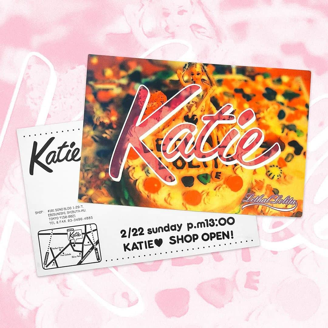 ケイティのインスタグラム：「Katie the Store 代官山 の 閉店まで、ラスト30日 . . . 🎀🖤 ⁡ 12/16(土)〜19(火)のラスト4日間、クローズイベントをただいま企画中!! ⁡ Katieのこだわりがたくさん詰まったお店に、ショッピングをしにいらしてくださいね 💕💕 ⁡ ⁡ ＊ 1998年 2月 Katie the Store オープン当時にお送りしたDMを初公開♡ ⁡ #katiethestore」