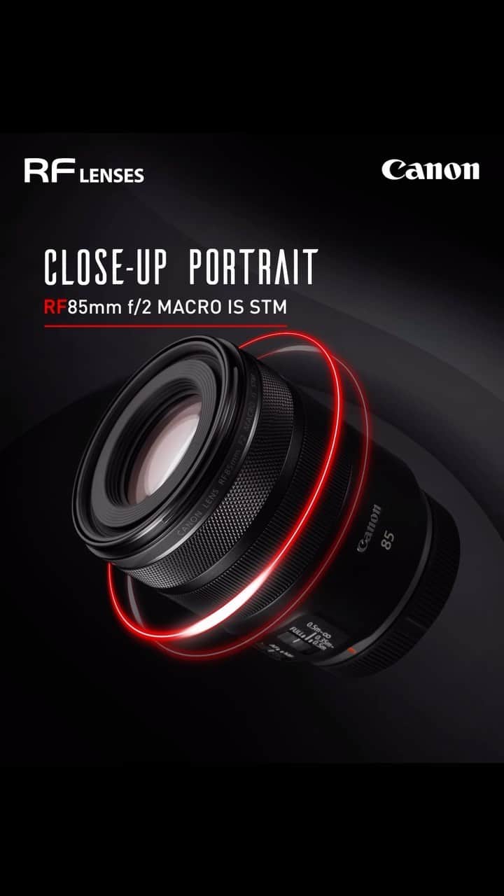 Canon Asiaのインスタグラム：「Redefine picture-perfect with ✨ RF85mm f/2 MACRO IS USM, the large aperture macro lens for ultra-crisp portraiture and beautiful bokeh. 🥰  Enjoy being at a comfortable distance as you capture your subjects with immaculate details with the 8️⃣5️⃣mm focal length. Apart from that, you can get up to 0.5x max magnification, giving you the flexibility to shoot both portraits and macro shots.  With built-in 5 stops Image Stabilizer (IS), and up to 8 stops when paired with a compatible EOS R system camera, expect sharper images and greater creativity freedom. cam  #TeamCanon #CanonAsia #Canon #RFLens #CanonLens #Photography #Macro」