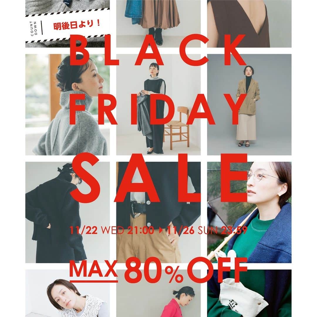 オブレクトのインスタグラム：「BLACK FRIDAY MAX 80%OFF ❗️ 明後日11/22(WED)21:00 Start - 11/26(SUN)23:59まで  BLACK FRIDAY SALEまであと僅か❣️ 大変お得なこの機会にぜひご利用ください✨ お楽しみに🌿  #oblekt #オブレクト #blackfriday #blackfridaysale  #ブラックフライデー #ブラックフライデーセール  #サステナブル」