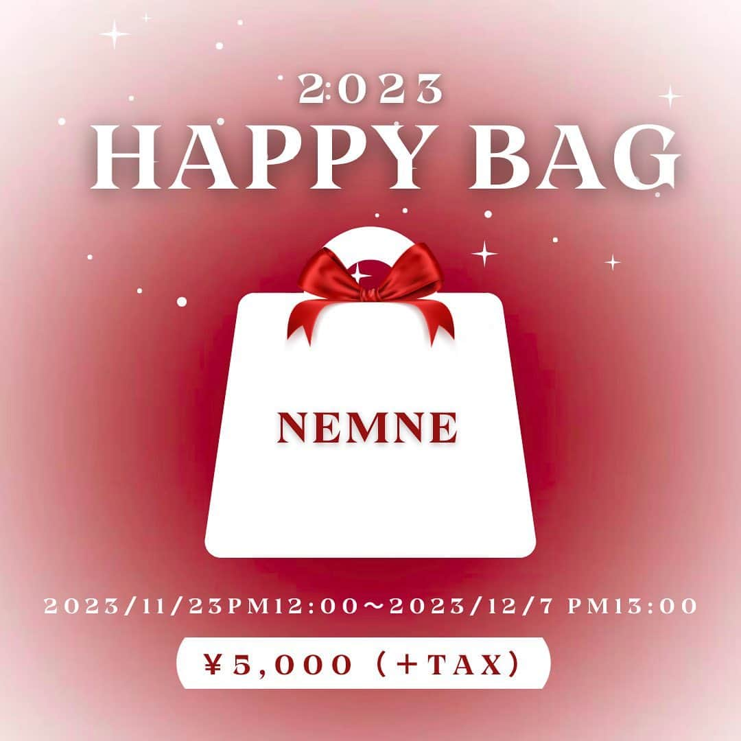 nemneのインスタグラム：「《 nemne2023 福袋11/23〜販売決定！🐰✨》  ご要望を多くいただいていたnemne2023 福袋について この度販売が決定いたしました!🎄  アウターが必ず入るお得な内容となっております🐰！  🔻福袋の詳細はこちら  ____________________________________  ・内容 アウター必ず入る合計4点（総額￥12,000（税込）相当 / Sサイズ・Mサイズ選択可） price￥5,000(+TAX)  ・販売期間 2023/11/23(木・祝)PM12:00～2023/12/7(木)PM13:00迄  ･お届け時期 年内お届け予定  ・アイテム詳細 アウター / 1点 ニット OR スウェット / 1点 ボトム OR ワンピース / 1点 シャツ OR その他トップス / 1点  ※福袋はそれぞれSサイズ・Mサイズ選択可能ですが アイテムにより、サイズが選べない場合がございます。 予めご了承ください。  ____________________________________  ・注意事項 ▼下記注意事項を必ずご確認・ご同意の上、ご購入をお願いいたします。 ※売り切れ次第販売終了とさせていただきます。 ※こちらの商品はランダムの商品となります。中身の商品はご選択いただけません。 ※お客様のご都合によるご注文後のキャンセル、返品や交換等は原則不可となります。 ※現在販売中の商品やお客様がすでにご購入されていた商品の同梱が確認された場合も交換対象外となります。 ※福袋はそれぞれSサイズ・Mサイズ選択可能ですがアイテムにより、サイズが選べない場合がございます。 予めご了承ください。 ※2点以上ご購入の場合、同じ商品が入っていることがございます。あらかじめご了承の上ご購入ください。   #冬コーデ #冬服 #福袋  #happybag  #アウター #ニット #スウェット #nemne #zozotown」