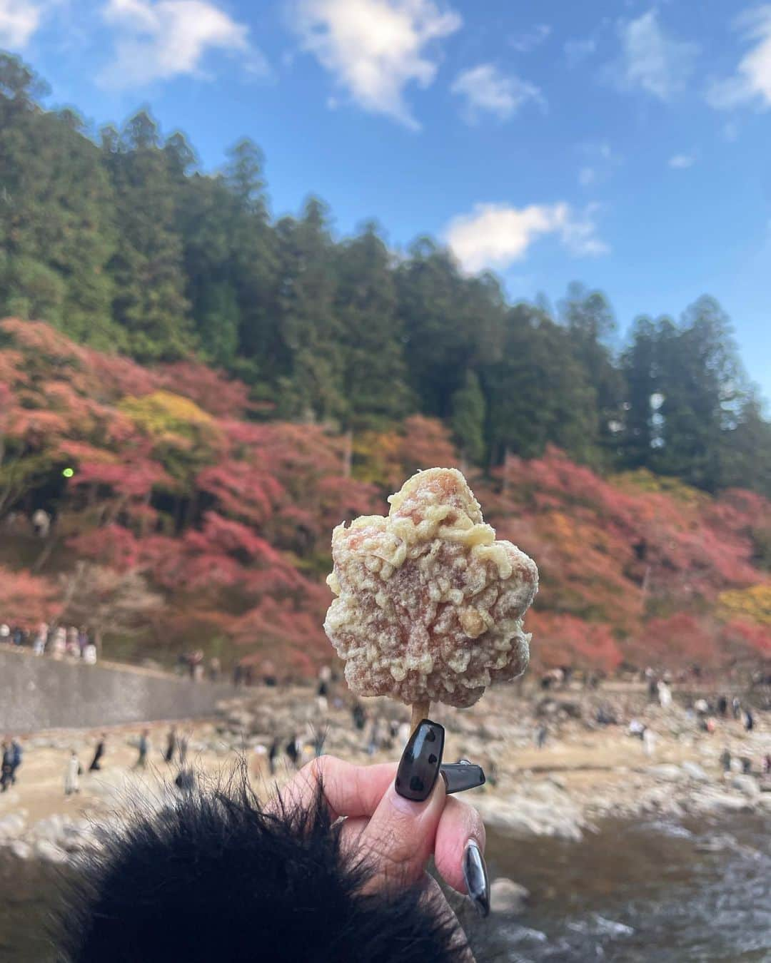 平尾貴代さんのインスタグラム写真 - (平尾貴代Instagram)「毎年恒例香嵐渓🍁 今年は夜じゃなくて昼過ぎに行ったら大正解🙆‍♀️ 帰り際ライトアップも見れて最高だった！ ・ こん時履いてた靴は @cherimi_official だよ💖 まじ歩きやすいし足痛くならないしデザイン鬼可愛くて鬼愛用してる🖤🖤  #愛知 #香嵐渓 #男の子ママ  #息子」11月20日 17時52分 - yotsu_nuts