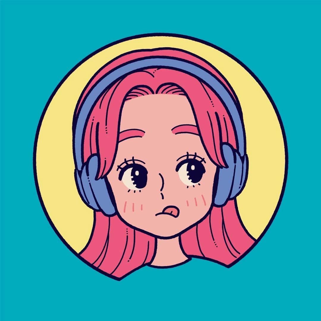 ヨシダナツミのインスタグラム：「. マルちゃん🎧  アクキー用に描き下ろしたイラストです！ 全3種🤲  .  #illustration #illustrator #art #drawing #絵 #イラスト」
