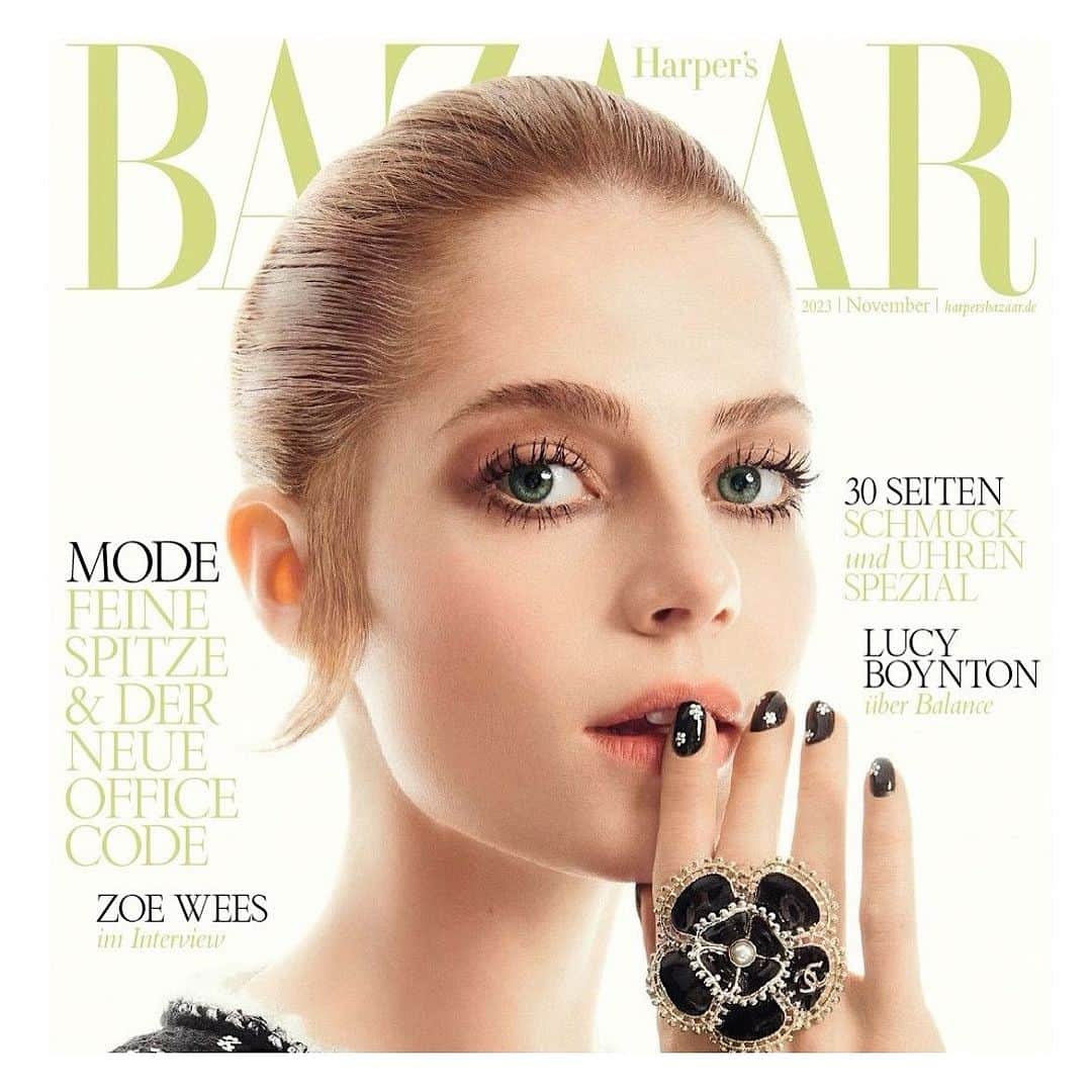 JO BAKERのインスタグラム：「L U C Y • B O Y N T O N 🇬🇧 Doe eyed darling #lucyboynton for the cover of @harpersbazaargermany shot by @sofiaandmauro 🍓  Fashion Editor @kaimargrander @chanelofficial  Hair @renatocampora  Nails @nails_by_yoko @welovecoco  Makeup by me #jobakermakeupartist using @chanel.beauty skin prep + base with @bakeupbeauty #desertroadtrip #eyeshadowpalette and #tarantulash  #mascara on the eyes ❤️‼️  ✨✨✨✨✨✨✨✨✨✨✨✨  #makeup #makeupoftheday #makeupartist #makeuplover #makeupaddict #makeuplook #60s #doeeyes #bambi #makeupdolls #dolly #london #birds #bakeupbeauty #lashes #eyemakeup #harpersbazzar #germany」