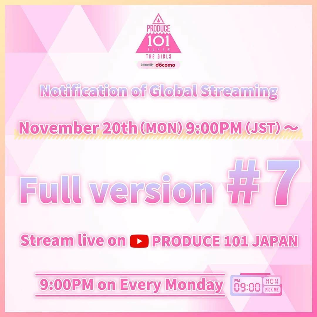 PRODUCE 101 JAPANさんのインスタグラム写真 - (PRODUCE 101 JAPANInstagram)「. ⋱ Global Streaming Announcement ⋰  November 20th (MON) 9:00PM (JST) ~ Full version #7 (ENG sub)  Streaming ✧ 📍 https://youtube.com/c/PRODUCE101JAPAN  ※Overseas streaming only ※The episode will be available for only 1week  #PRODUCE101JPTHEGIRLS #LEAPHIGH」11月20日 19時00分 - produce101japan_official