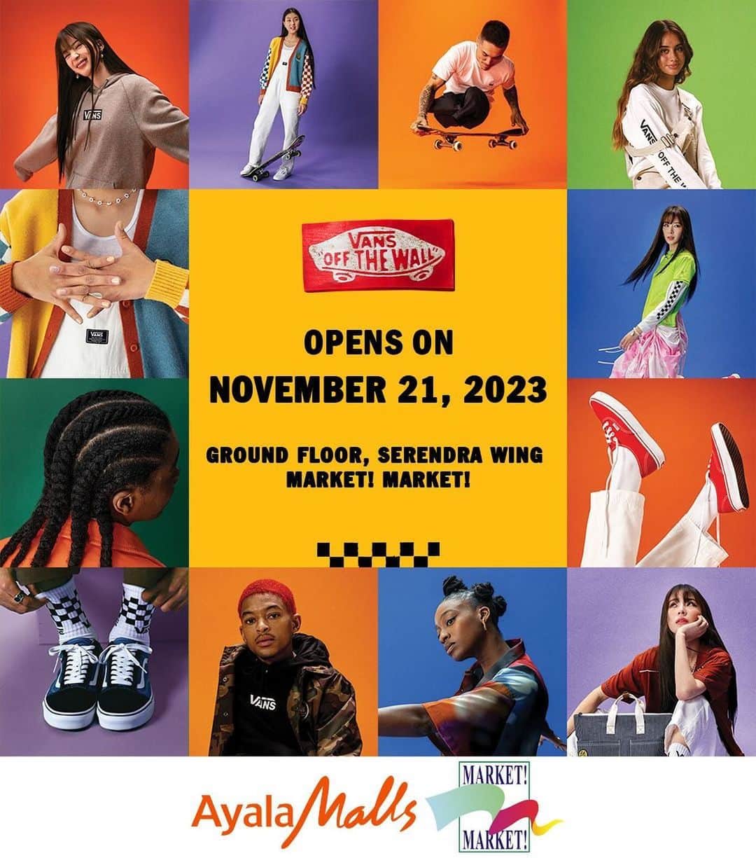 Vans Philippinesのインスタグラム：「Step Up & Kick It Off at Ayala Malls Market! Market!'s Fresh Spot. 📢  Our newly renovated spot in Market! Market! is about to stir things up with the Vans tote bag custom design, in collaboration with @dripbyphiloscopic and our DJs laying down the beat tomorrow, November 21!  Keep it wavy, fam ! 🏁  #VansPHxMarketMarket #vansphilippines」