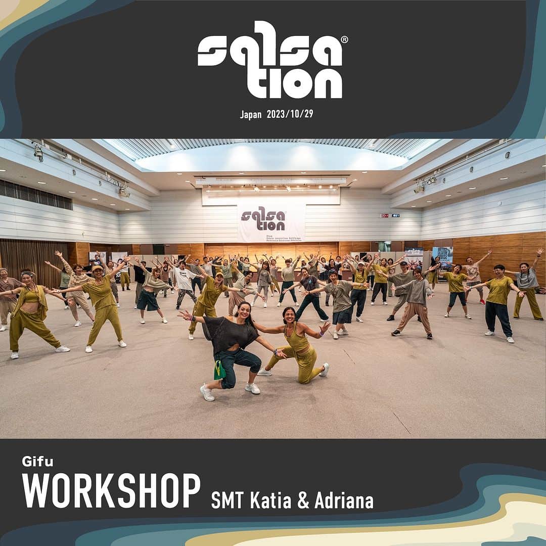 グレイス・カサリーノのインスタグラム：「2023.10.29(日)-岐阜❤︎ SALSATION®︎ WORKSHOP with SMTs Katia & Adriana❤︎  (STAFF) 鈴木法王・長縄泰典・山原里佳・松尾順子・吉田雅美・土井幸穂・岡本和寛・岡本ルリ子・竹村歩美・山田理恵・岡本可菜・森尾祐子・家田麻衣 植田みどり・永吉恵子・神村多美恵  (HOST) Miyuki  #salsationjapan #salsationfitness #salsationlove #dance #fitness #meraki #ubuntu #ikigai #love」