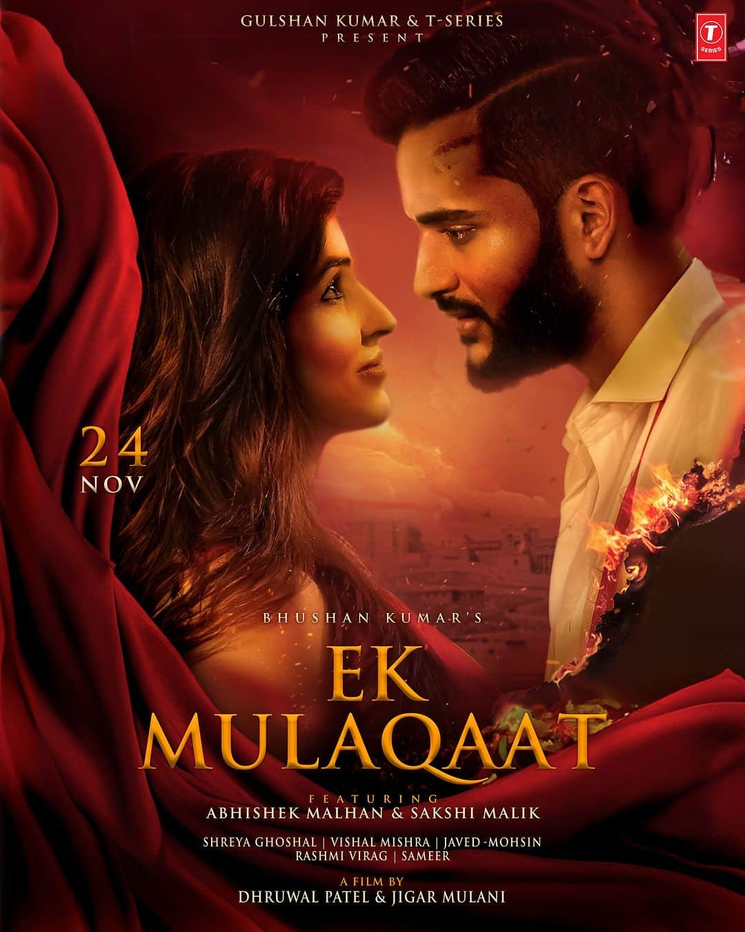 Sakshi Malikのインスタグラム：「How far will you go for love? ❤‍🔥👩🏻‍❤️‍👨🏻   #EkMulaqaat Story unveils on 24th November  #tseries #BhushanKumar @tseries.official @fukra_insaan @shreyaghoshal @vishalmishraofficial @javedmohsin_official #Sameer @dhruwal.patel @jigarmulani」