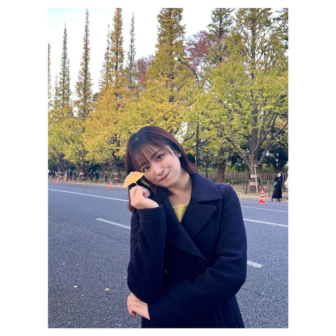 佐竹桃華さんのインスタグラム写真 - (佐竹桃華Instagram)「・ いちょう並木🍁 風強いし寒すぎて冬みたいだけど 秋を感じてきたんだ〜！！ 1番好きな季節かも🫶 ・ ・ ・ #いちょう並木#紅葉 #明治神宮前#明治神宮外苑  #めちゃ綺麗でした〜 #さつまいも#食べたよ #やきいもフェス#最高 #秋が1番好き」11月20日 21時07分 - momokasatake