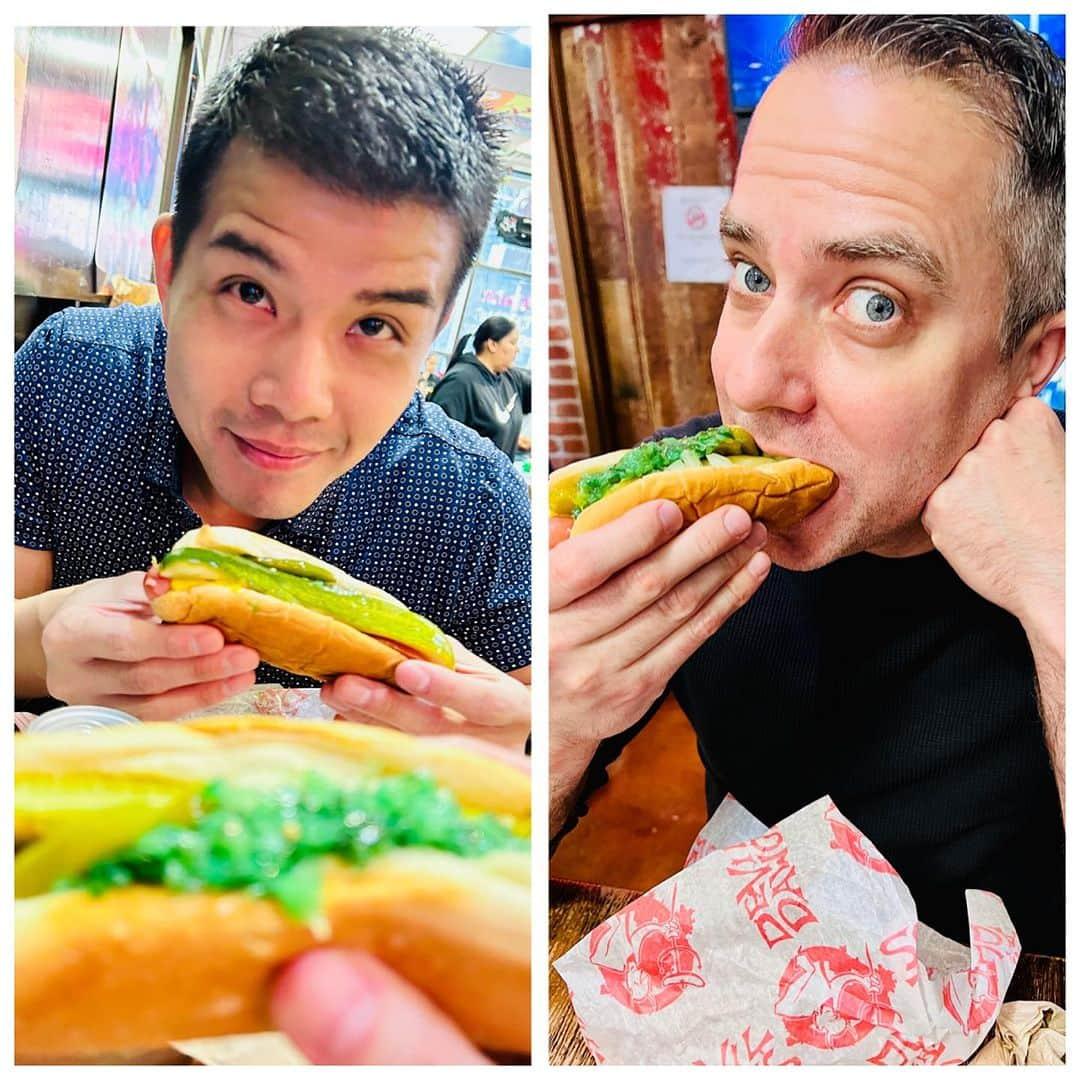 テリー・レオンさんのインスタグラム写真 - (テリー・レオンInstagram)「Chicago for 36 hours with @jamesababcock to catch up with some good friends - and scarf down some Chicago dogs! 🌭」11月20日 21時13分 - tellyleung