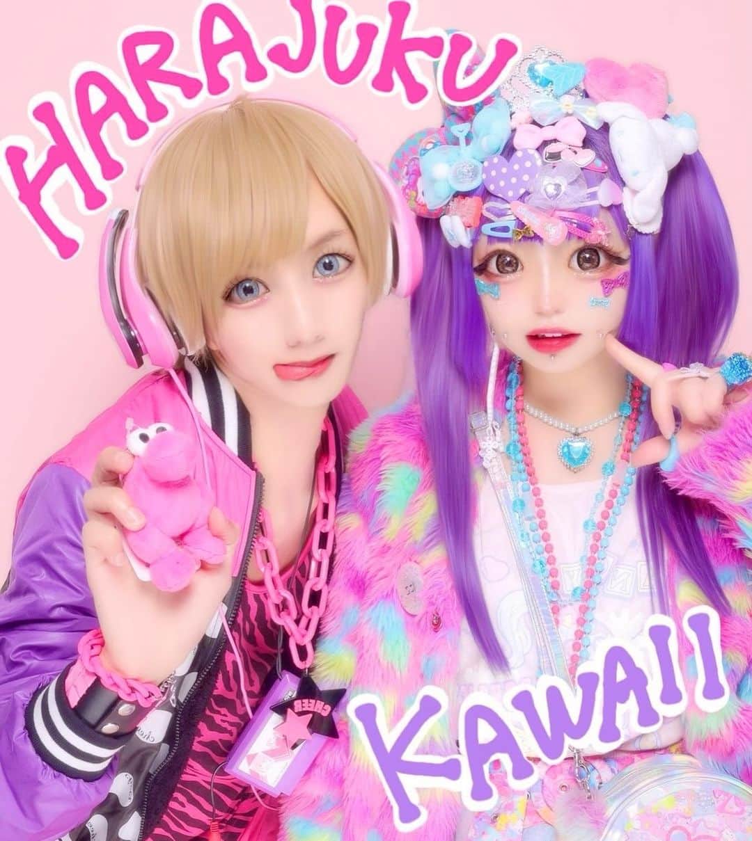 江崎びす子さんのインスタグラム写真 - (江崎びす子Instagram)「ピンクとバイオレットやっぱすっきゃねん  ちょっと懐かしい感じのプリになった  #harajuku #kawaii」11月20日 21時35分 - bisukoezaki