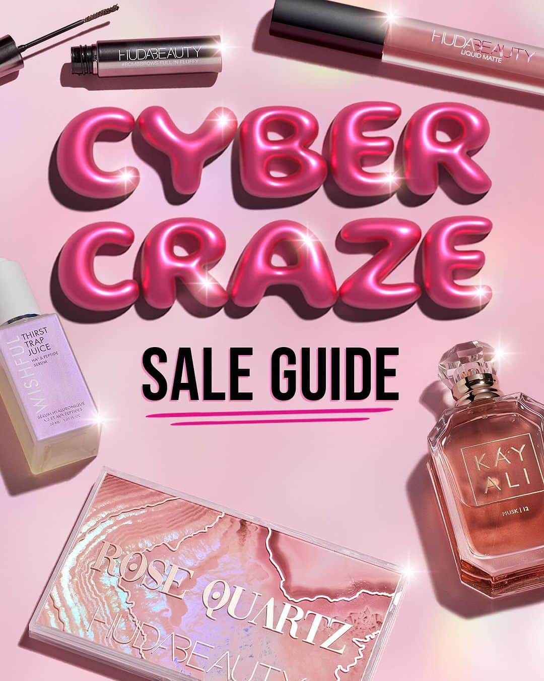 Huda Kattanのインスタグラム：「Spilling aaaaall the tea on our Cyber Craze discounts... ☕️   Get up to 80% off on:  🛍 Essential Huda Beauty picks including Eyeshadow Palettes, #FauxFilter Concealer & Liquid Matte Lipsticks  🛍 Scent-sational KAYALI fragrances 🛍 WISHFUL goodies  🛍 GloWish must-haves    Oh, and stay tuned for DAILY surprise drops at 50% off! 👀 Seriously you don’t want to miss this.  Ready to shop? Click the link in our bio! 🛒 🎁   #CyberCraze」