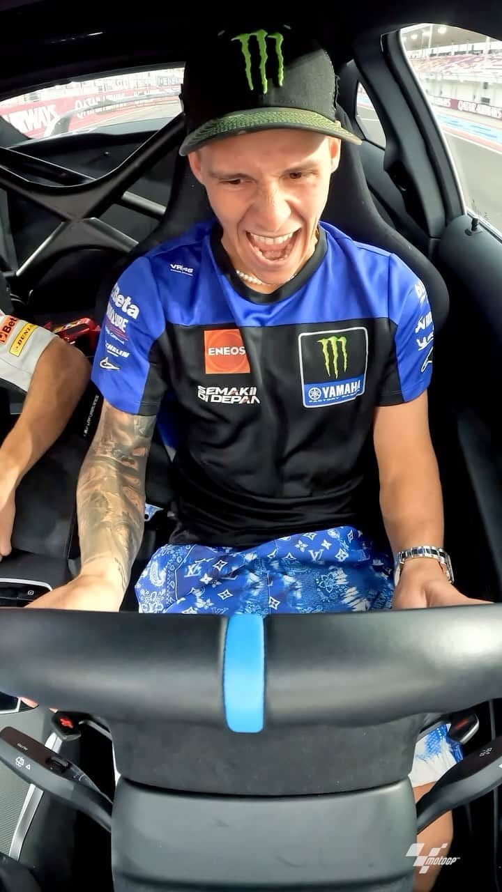 MotoGPのインスタグラム：「@fabioquartararo20 spent most of the time screaming! 😂 As expected, the BMW M Drag Race challenge was controlled chaos! 🚀   #MotoGP #Motorcycle #Racing #Motorsport」