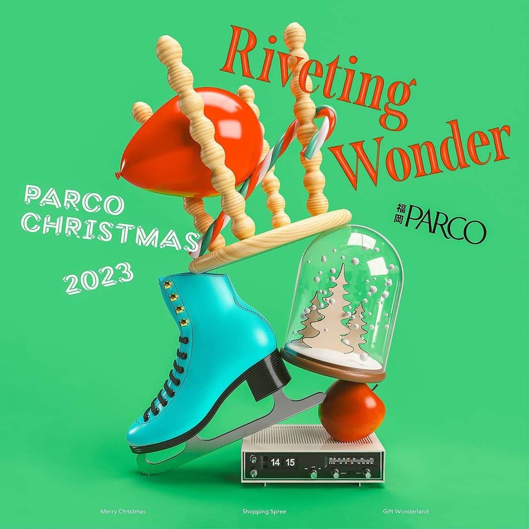 福岡パルコさんのインスタグラム写真 - (福岡パルコInstagram)「FUKUOKA PARCO CHRISTMAS 2023「Riveting Wonder」 2023.11.21(Tue) - 12.25(Mon)  本キャンペーンでは、岡田将充による広告のアートディレクション＆デザインに加え、クリスマスの店頭・館内の演出。  ------------------  Riveting Wonder  ⁡1年の中でも最高にワクワク、ドキドキするクリスマスシーズン。 相手を思い浮かべながら選ぶギフトには、心が躍り、驚きと喜びが広がる。 そんなギフトたちもあなたに選ばれたくて、 じっと待ってなんかいられないはず！  ------------------  #PARCO #パルコ #福岡PARCO #福岡パルコ #RivetingWonder #岡田将充 #masamistuokada #fukuokaparco #FUKUOKAPARCOCHRISTMAS2023 #christmas #gift #present #クリスマスギフト #クリスマス」11月21日 10時00分 - parco_fukuoka_official