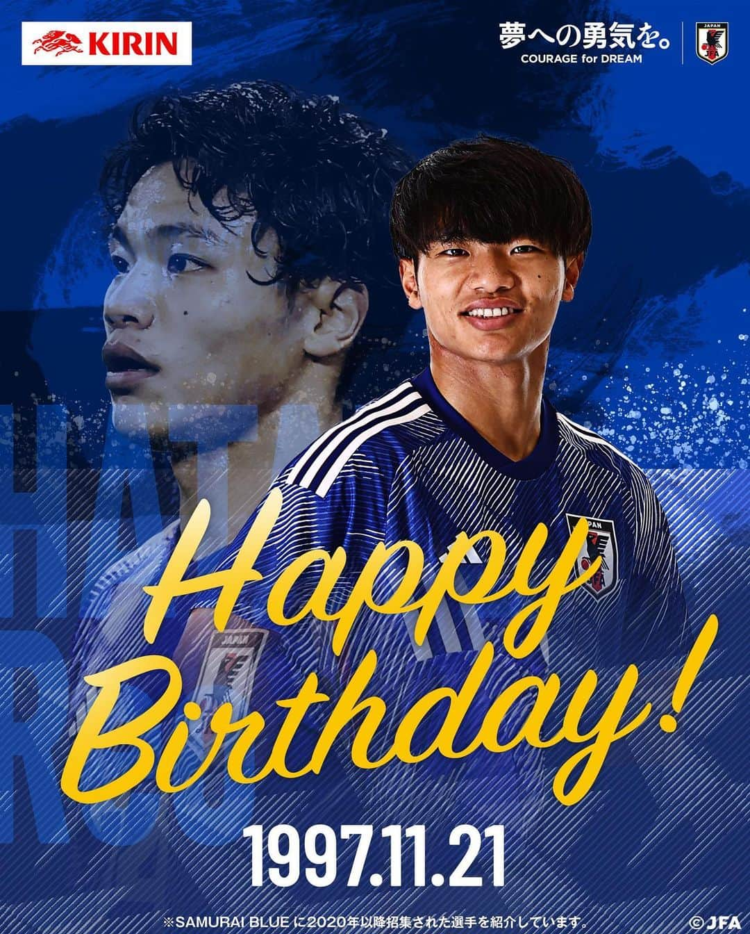 日本サッカー協会さんのインスタグラム写真 - (日本サッカー協会Instagram)「. 🎂𝙃𝘼𝙋𝙋𝙔 𝘽𝙄𝙍𝙏𝙃𝘿𝘼𝙔🎂  今日11月21日はセルティック 旗手怜央選手のお誕生日です🎉  おめでとうございます👏  #お誕生日おめでとう #HappyBirthday #HBD #旗手怜央 @reo__1121  @celticfc  #夢への勇気を #jfa #daihyo #SAMURAIBLUE #サッカー日本代表 #サッカー #soccer #football #⚽」11月21日 10時38分 - japanfootballassociation