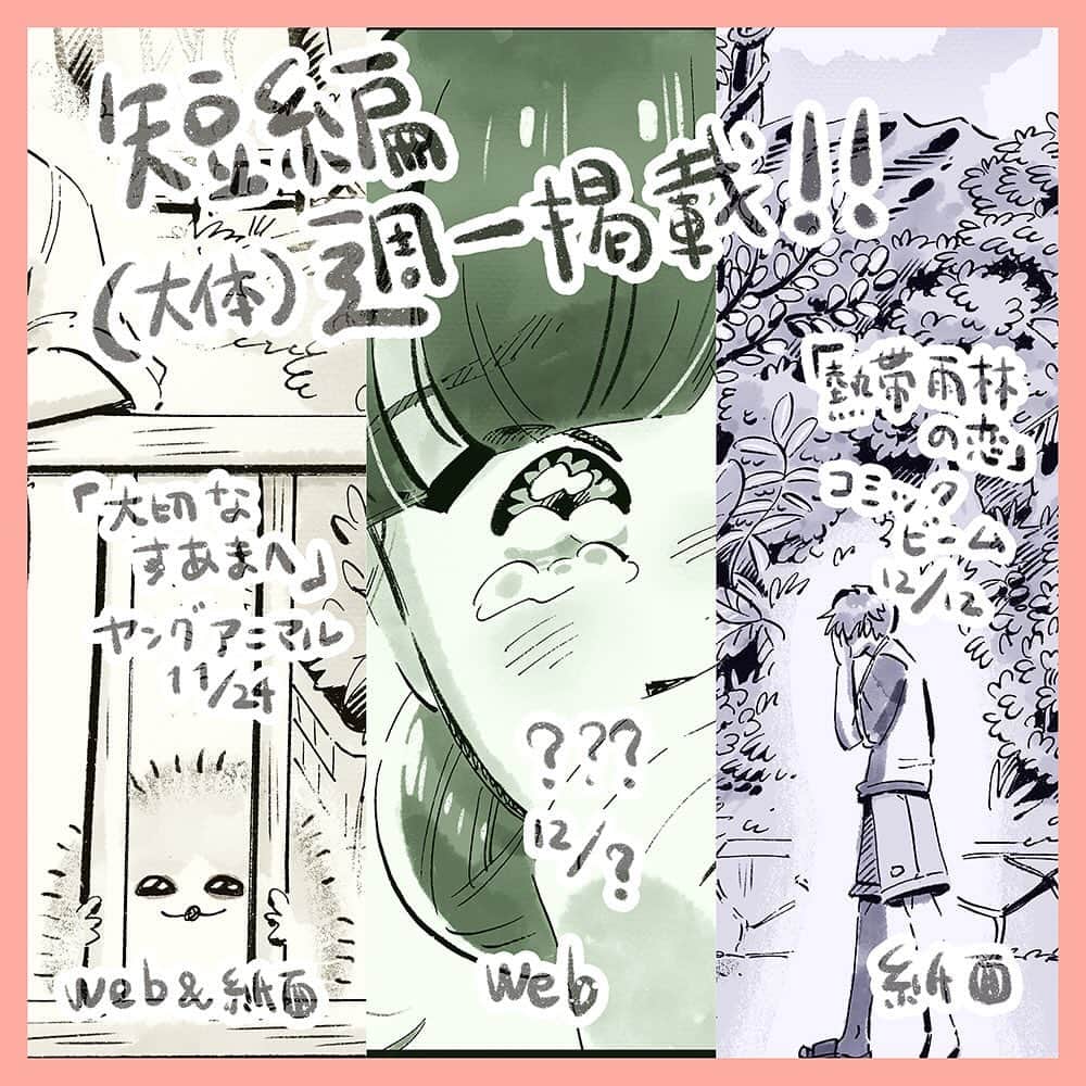 谷口菜津子のインスタグラム：「今週末から大体週一で3本の短編が掲載されます！ 公開されたらまたお知らせします〜 短編以外の嬉しい発表も２つあるのでそれもよろしくお願いします！」
