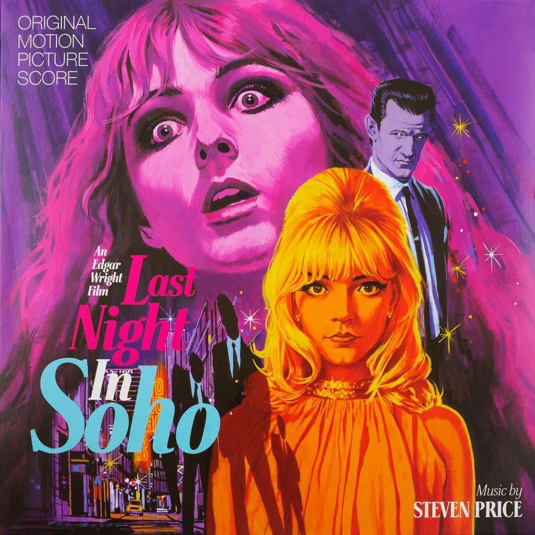 エドガー・ライトのインスタグラム：「ON SALE NOW: The previously sold-out jammed packed soundtrack for my film LAST NIGHT IN SOHO, plus the incredible, electrifying score by Academy Award® winner Steven Price, featuring original artwork by @paulmannart!  Both the OST and score are available in either splatter or eco vinyl. And did I mention that they’re in hand and ready to ship? No, I did not. So order now at The Record Shop! @mondonews」